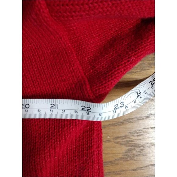 Vintage Victoria Jones Red Cardigan With Snowman Beaded Design Womens L - Picture 6 of 8